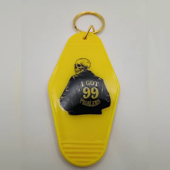 retro yellow keyring
